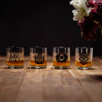 Imagen del producto Set de 4 vasos con símbolos de la Tierra Media - El Señor de los Anillos