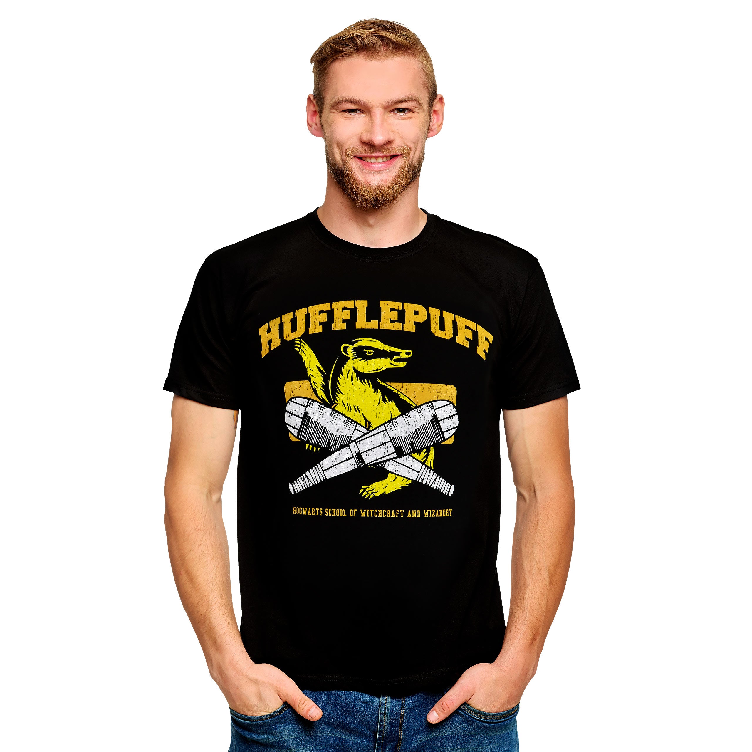 Imagen del producto Camiseta universitaria de Quidditch Hufflepuff negra - Harry Potter