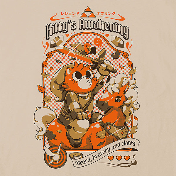 Imagen del producto Ilustrata - Camiseta beige de Kitty's Awakening