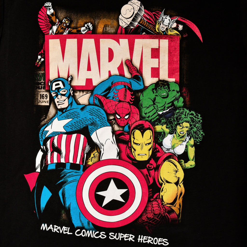 Imagen del producto Camiseta negra de superhéroes de Marvel Comics