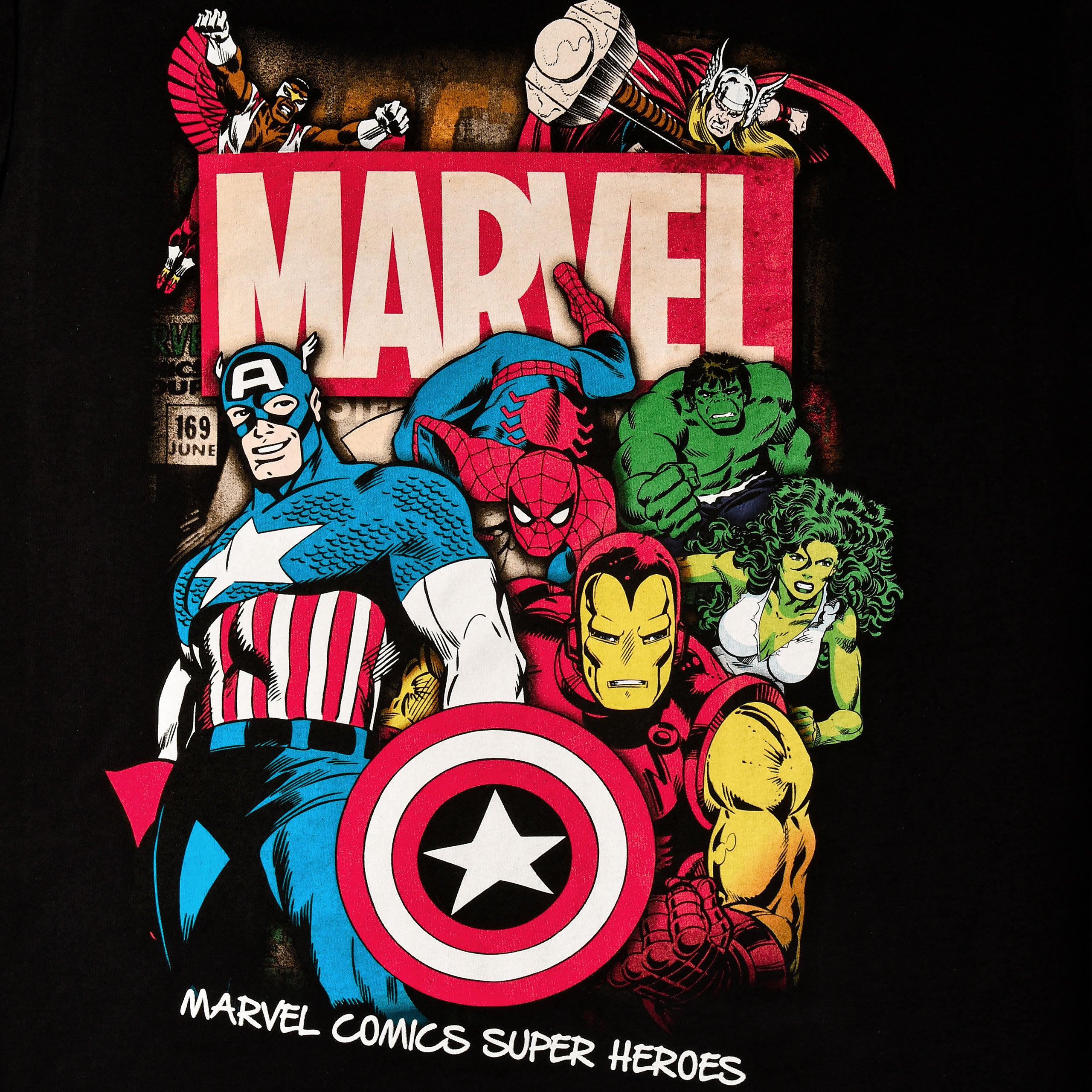 Imagen del producto Camiseta negra de superhéroes de Marvel Comics