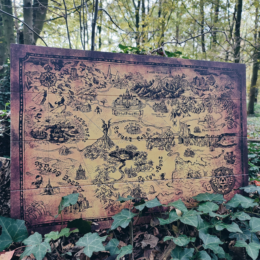 Imagen del producto Zelda - Cuadro de madera del mapa de Hyrule