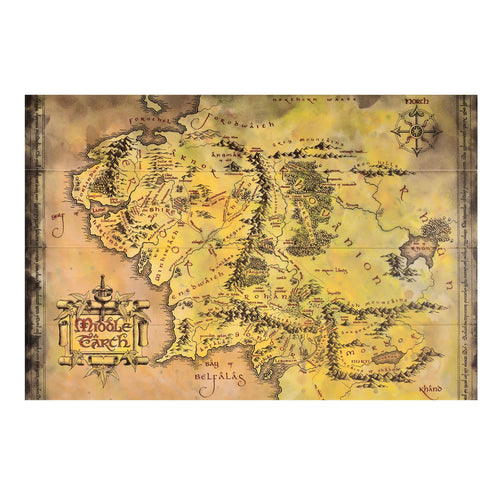 Imagen del producto Señor de los Anillos - Mapa de la Tierra Media Cuadro de madera para pared