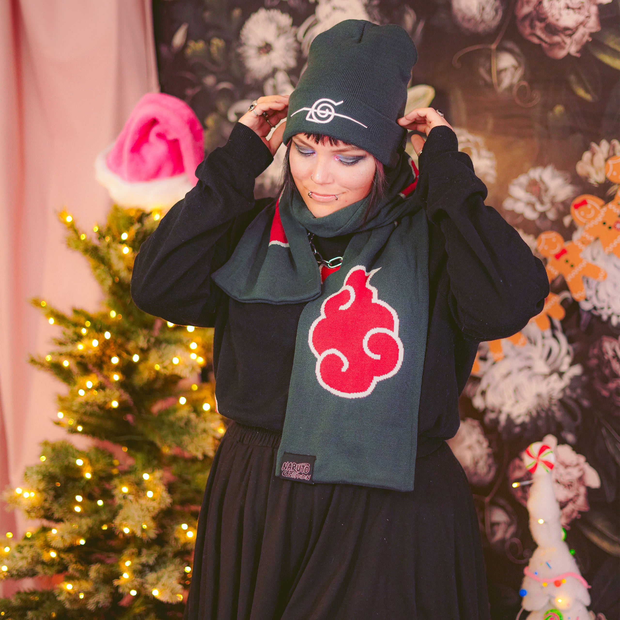 Imagen del producto Naruto - Conjunto de regalo de gorro y bufanda Akatzuki