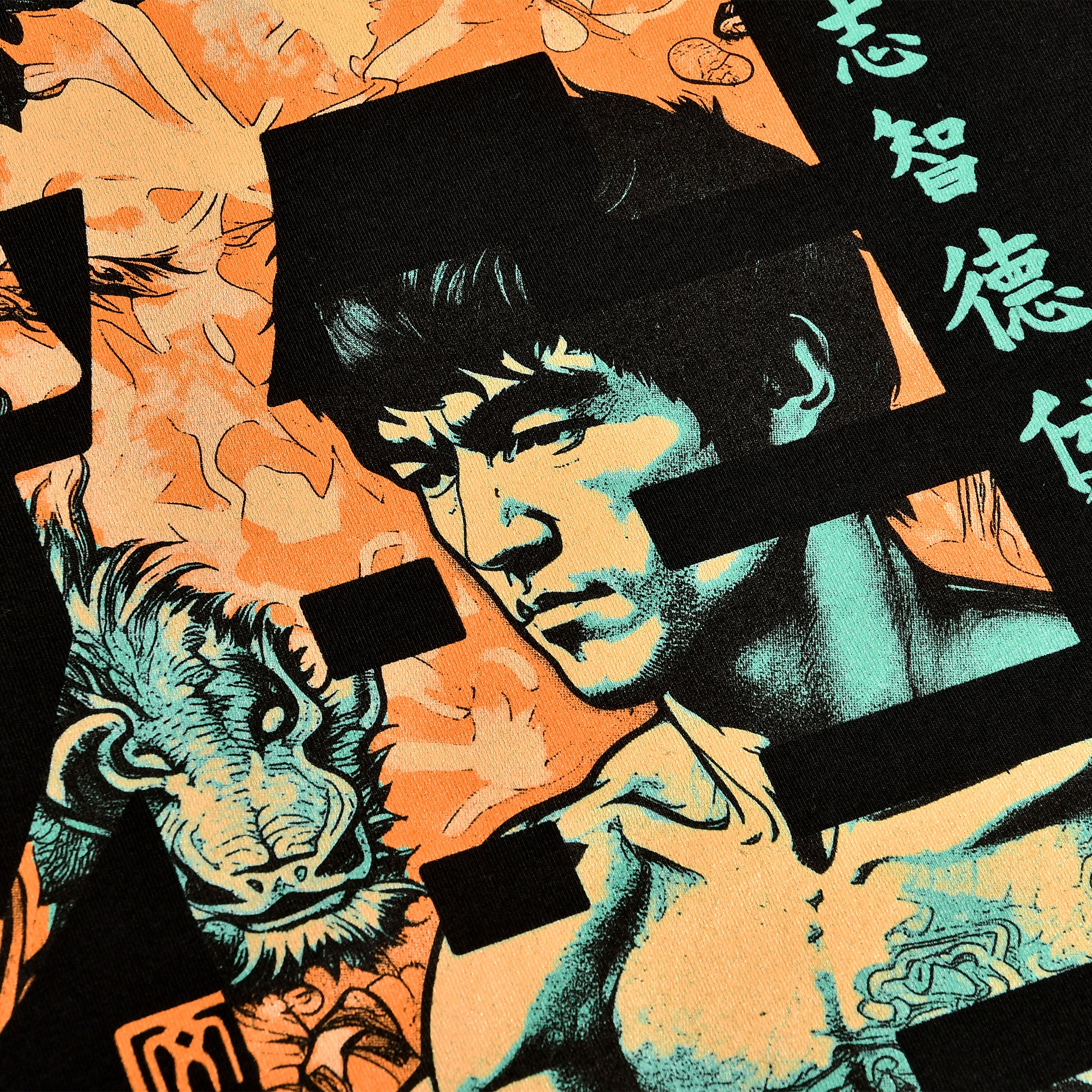 Imagen del producto Camiseta de caligrafía Kung Fu para fans de Bruce Lee negra