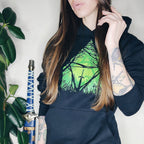 Imagen del producto Sudadera con capucha Mastersword en el bosque para fans de Zelda negro