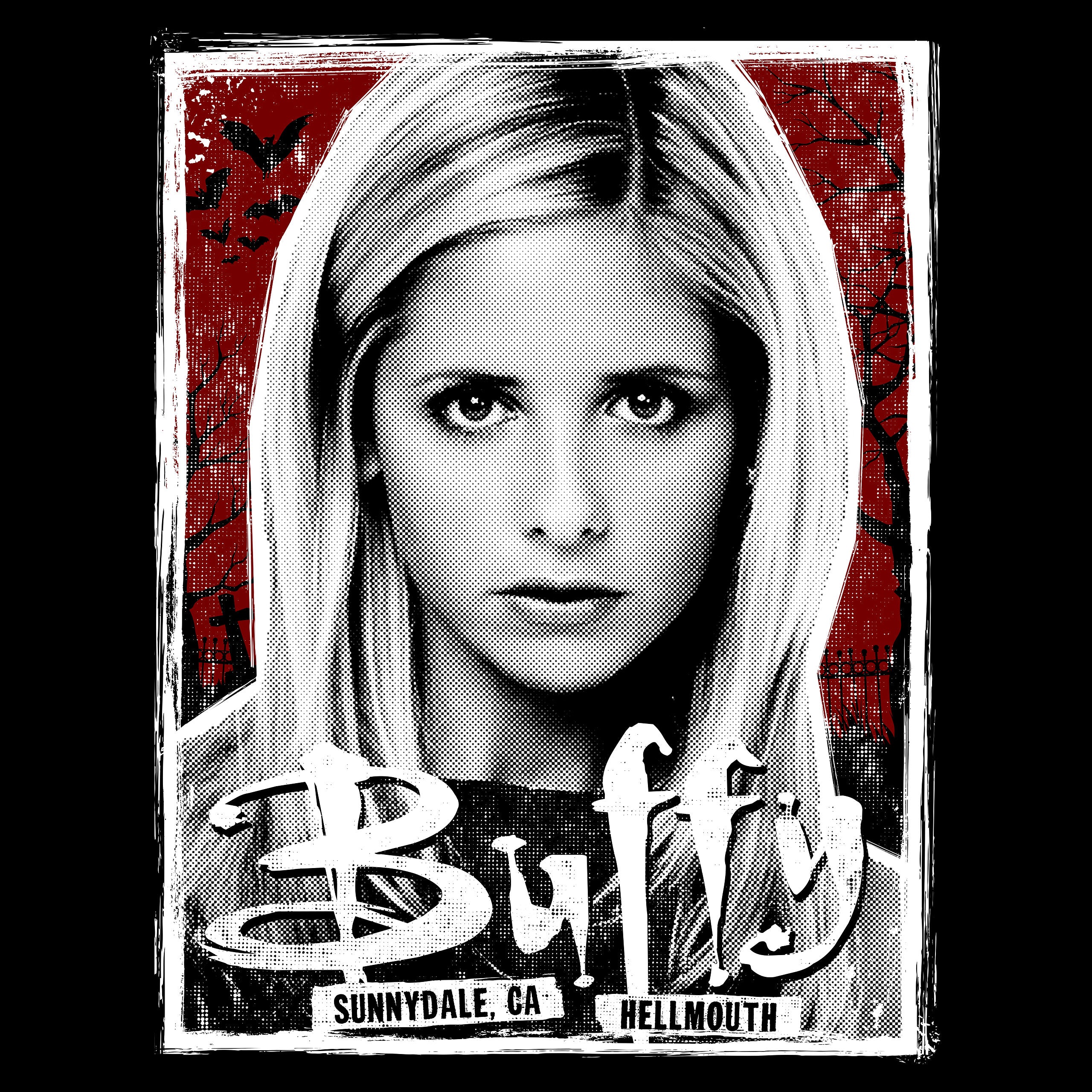 Imagen del producto Camiseta de cazavampiros para fans de Buffy negra