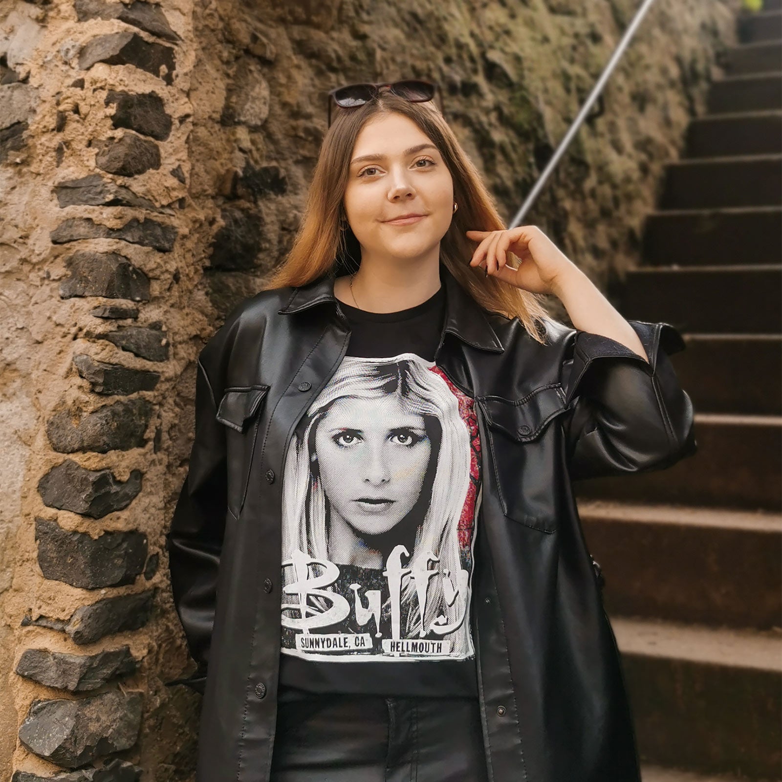 Imagen del producto Camiseta de cazavampiros para fans de Buffy negra