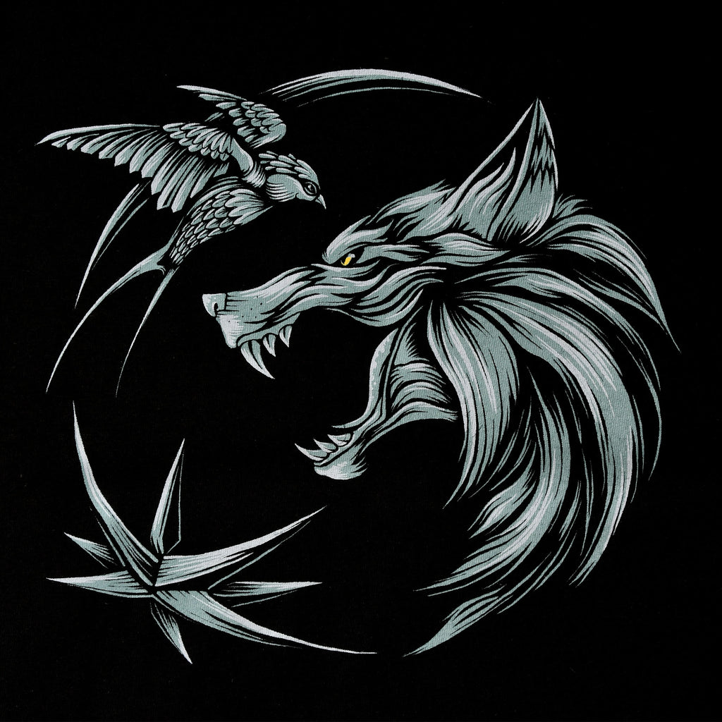 Imagen del producto Witcher - Camiseta de medallón de lobo negra