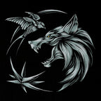 Imagen del producto Witcher - Camiseta de medallón de lobo negra
