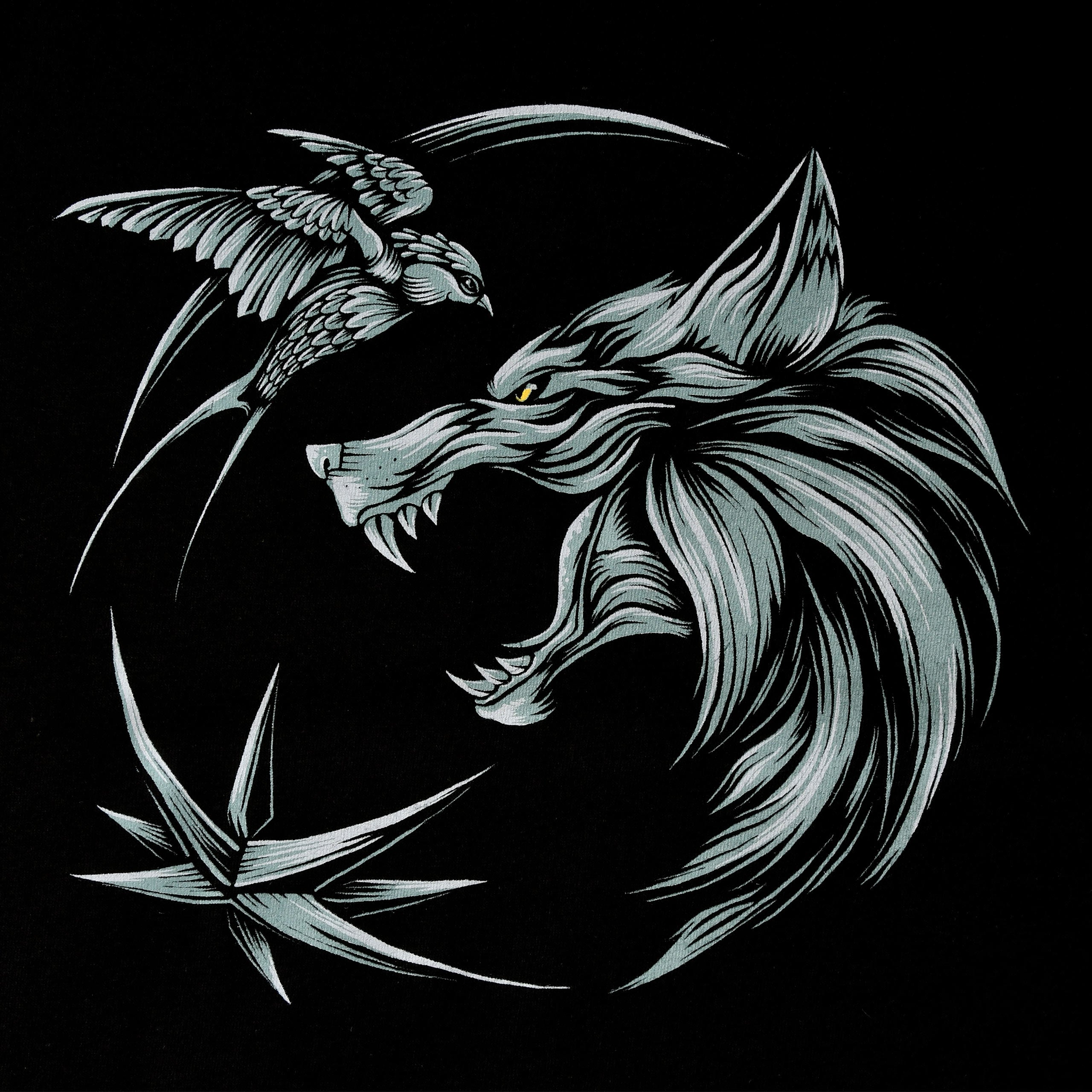 Imagen del producto Witcher - Camiseta de medallón de lobo negra