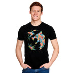 Imagen del producto Witcher - Medallón de lobo floral Camiseta negra