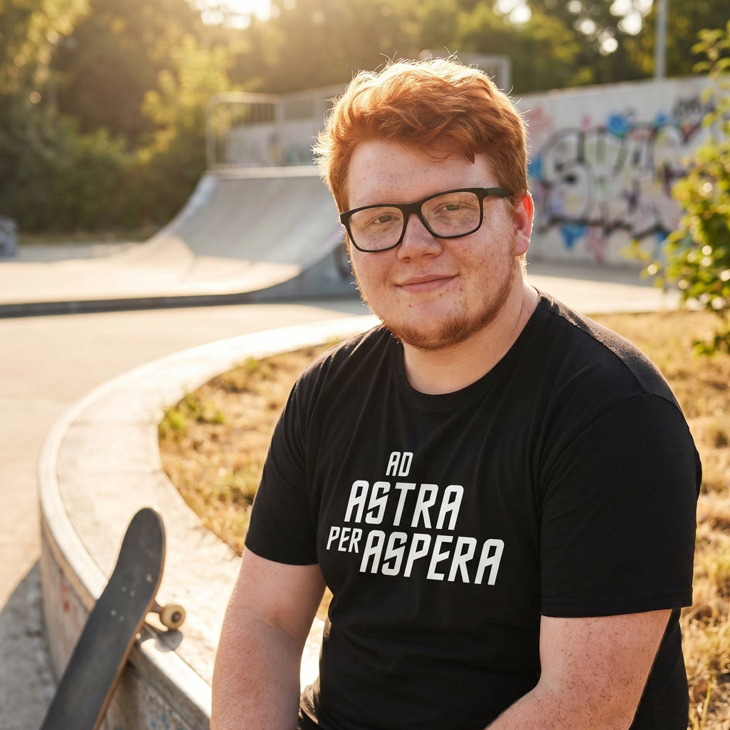 Imagen del producto Camiseta Ad Astra Per Aspera para fans de Star Trek negra