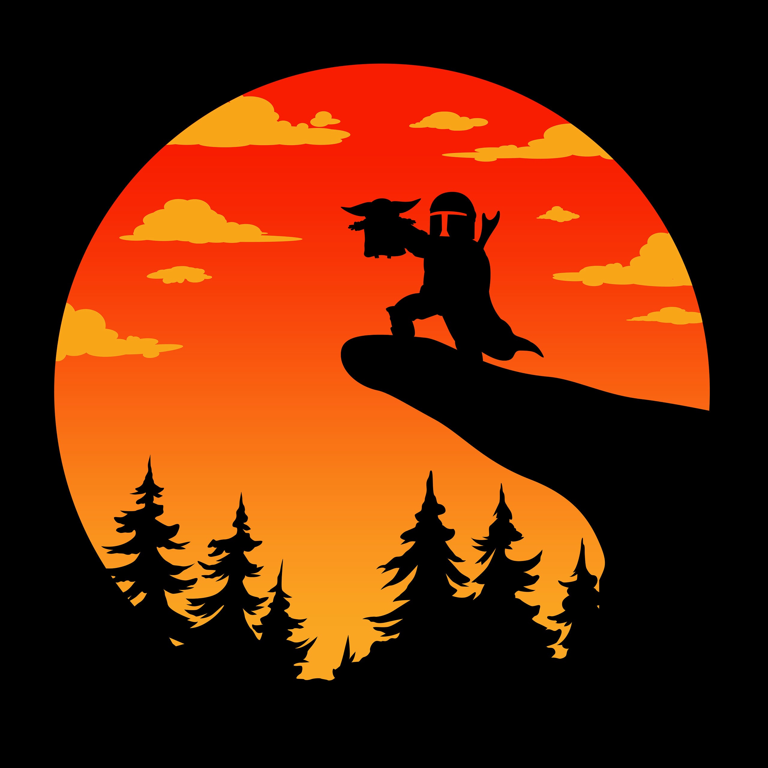Imagen del producto Camiseta Circle of Life para fans de Mandalorian negro