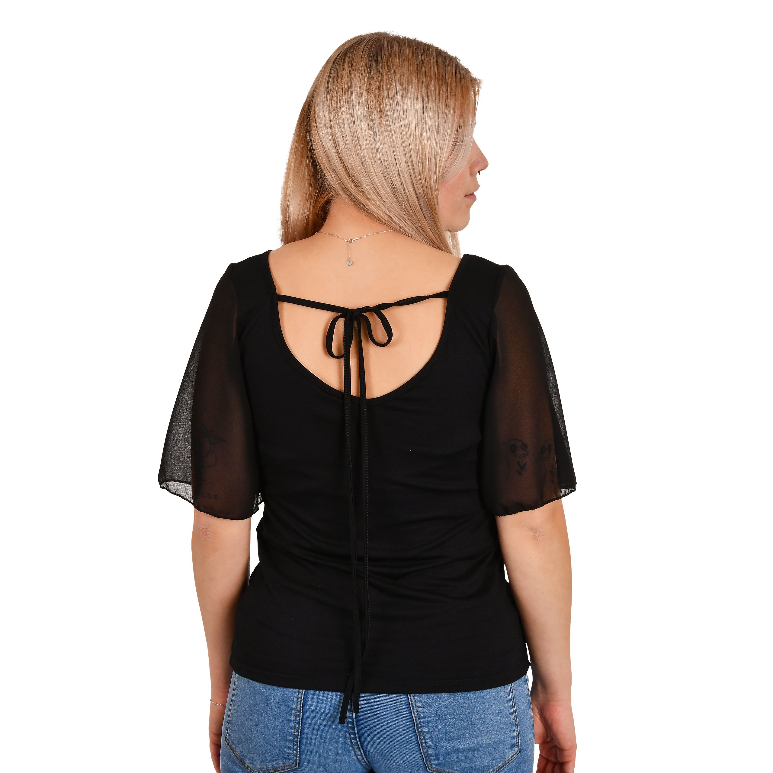 Imagen del producto Miércoles - Camiseta de Amor Macabro con mangas de mariposa