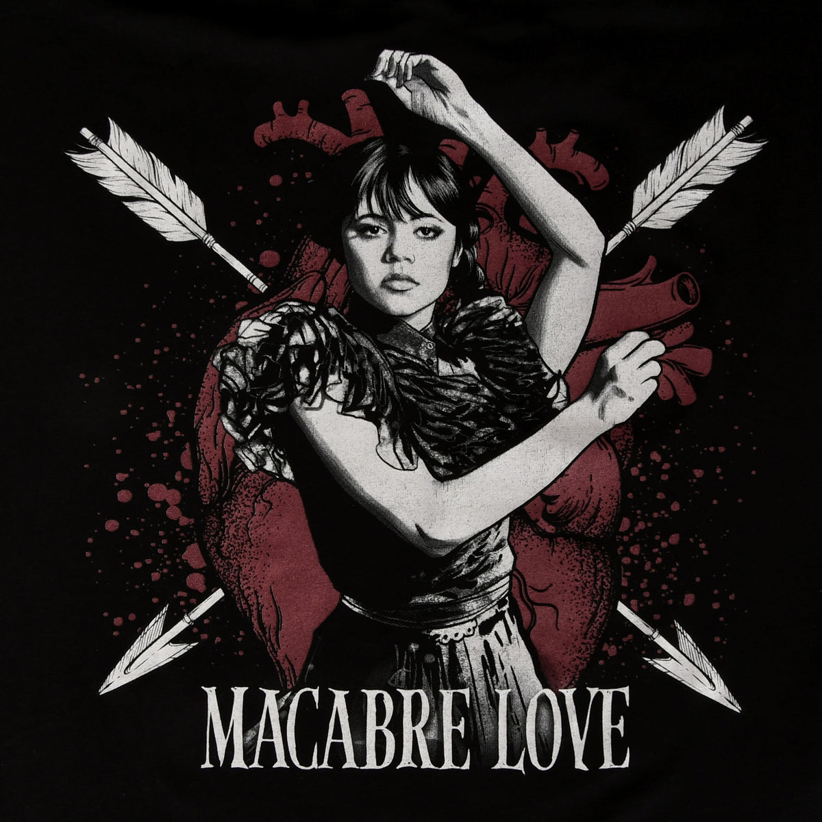 Imagen del producto Miércoles - Camiseta de Amor Macabro con mangas de mariposa