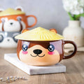 Imagen del producto Taza Kawaii de Nutria con tapa para fans del Anime