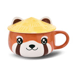 Imagen del producto Taza Kawaii de Panda Rojo con tapa para fans de Anime