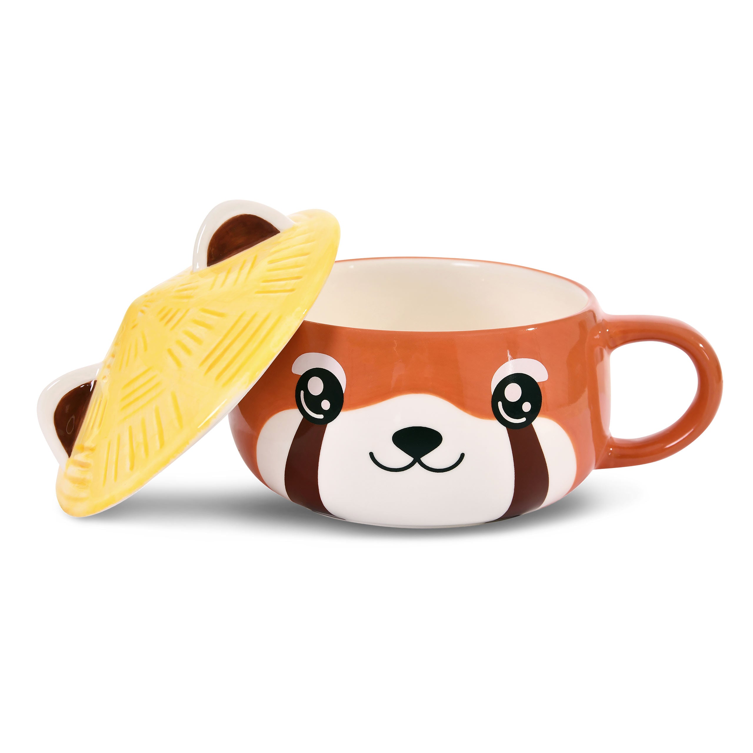 Imagen del producto Taza Kawaii de Panda Rojo con tapa para fans de Anime