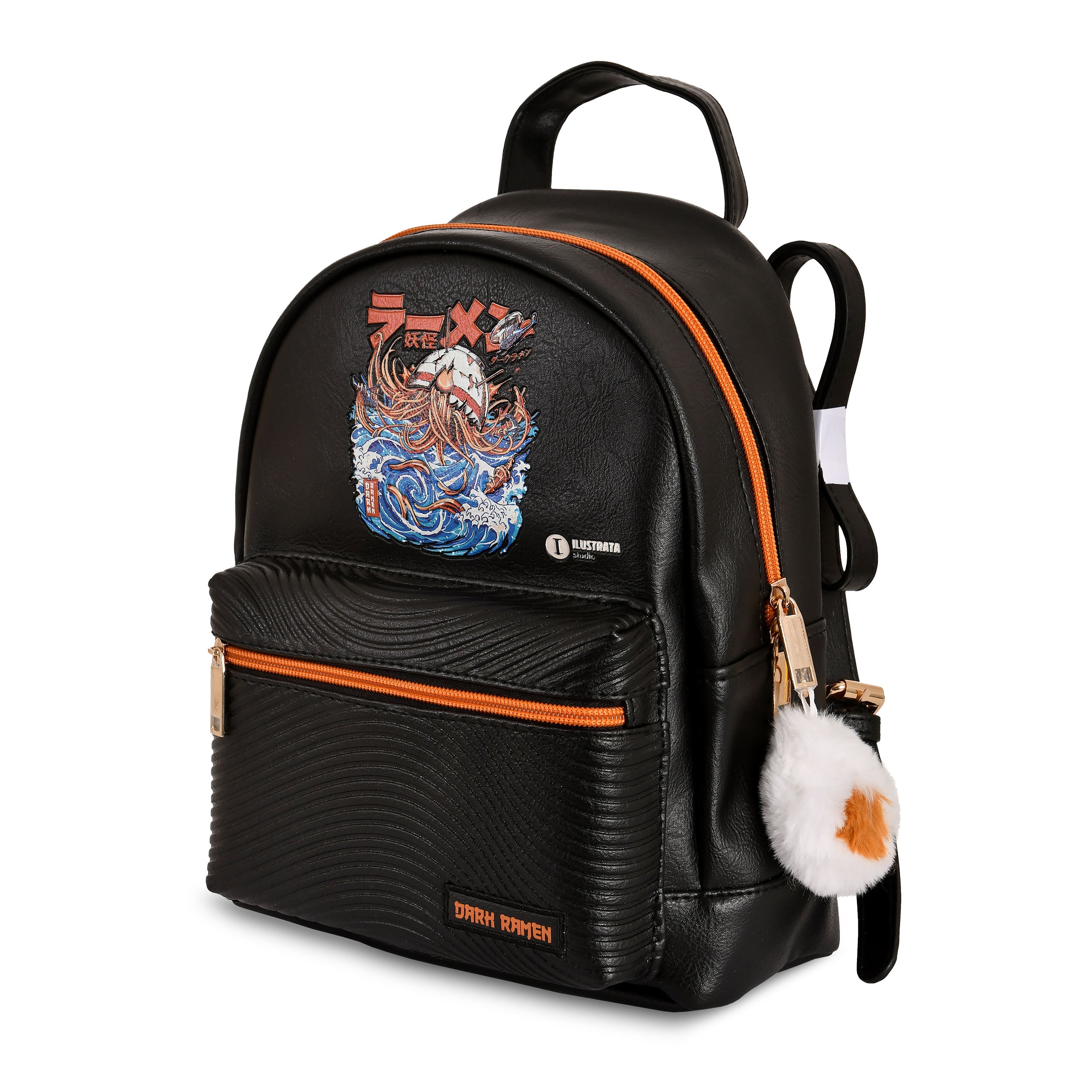 Imagen del producto Ilustrata - Mochila Dark Ramen con colgante Pom Pom negro