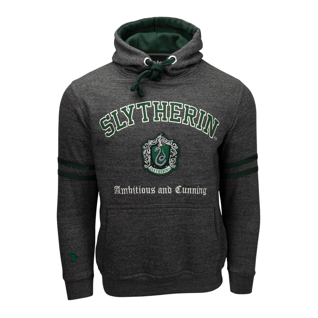 Imagen del producto Harry Potter - Sudadera con capucha premium gris con escudo de Slytherin