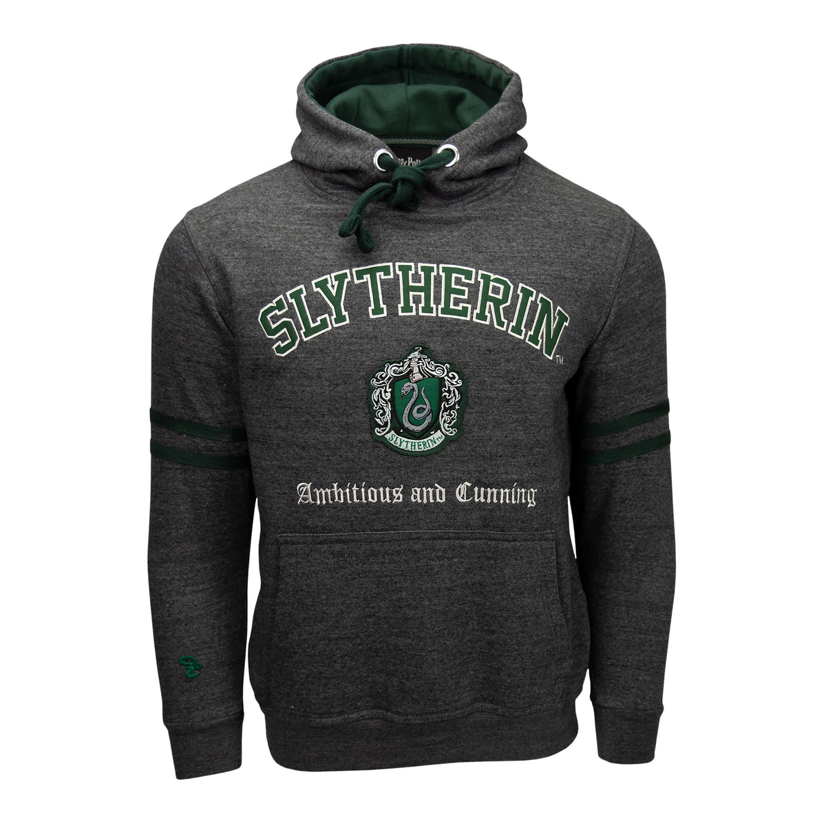 Imagen del producto Harry Potter - Sudadera con capucha premium gris con escudo de Slytherin