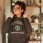 Imagen del producto Harry Potter - Sudadera con capucha premium gris con escudo de Slytherin