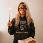 Imagen del producto Harry Potter - Sudadera con capucha premium gris con escudo de Slytherin