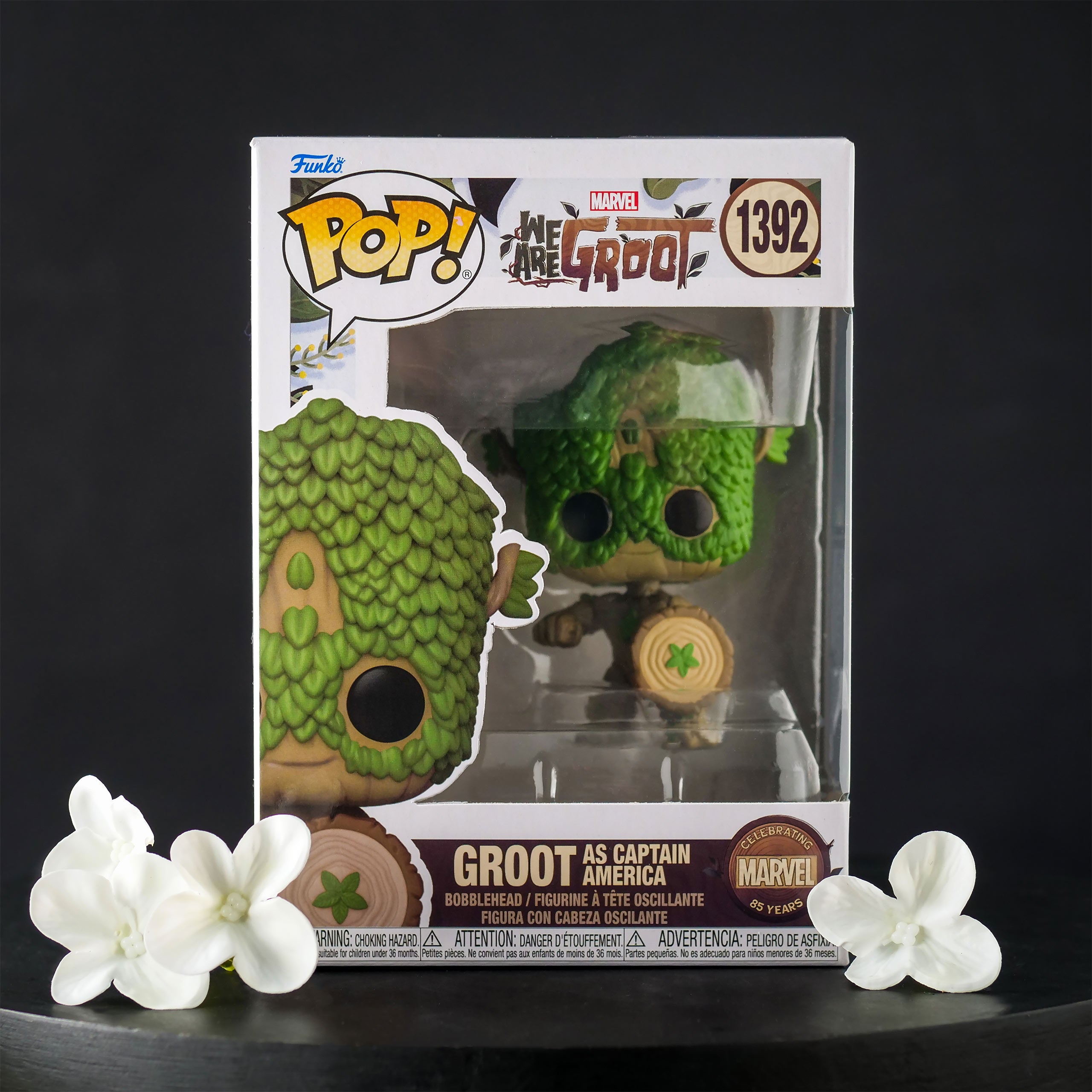Imagen del producto Marvel - Somos Groot Capitán América Funko Pop Figura de Cabeza Oscilante