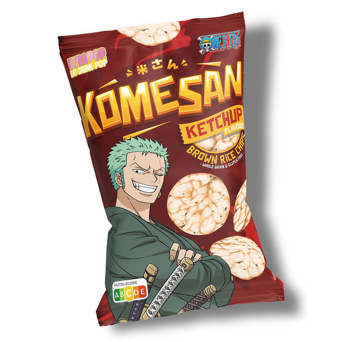 Imagen del producto One Piece - Zoro Chips de arroz inflado integral con ketchup