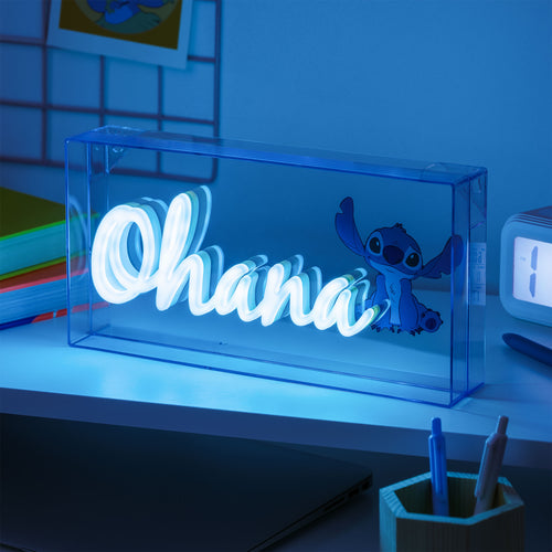 Imagen del producto Lámpara de neón Stitch Ohana - Lilo & Stitch