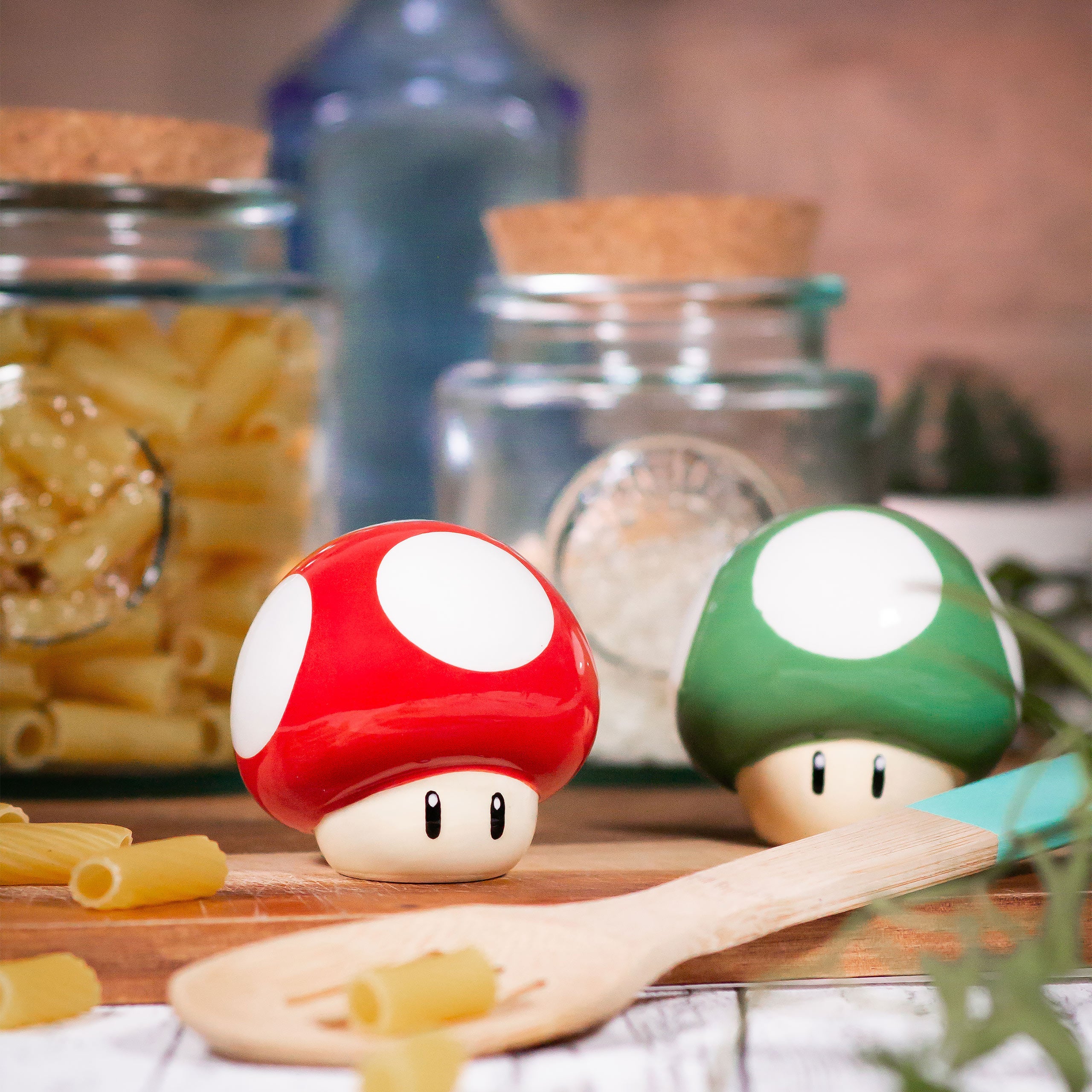 Imagen del producto Super Mario - Super Hongo y 1 UP Hongo Salero & Pimentero