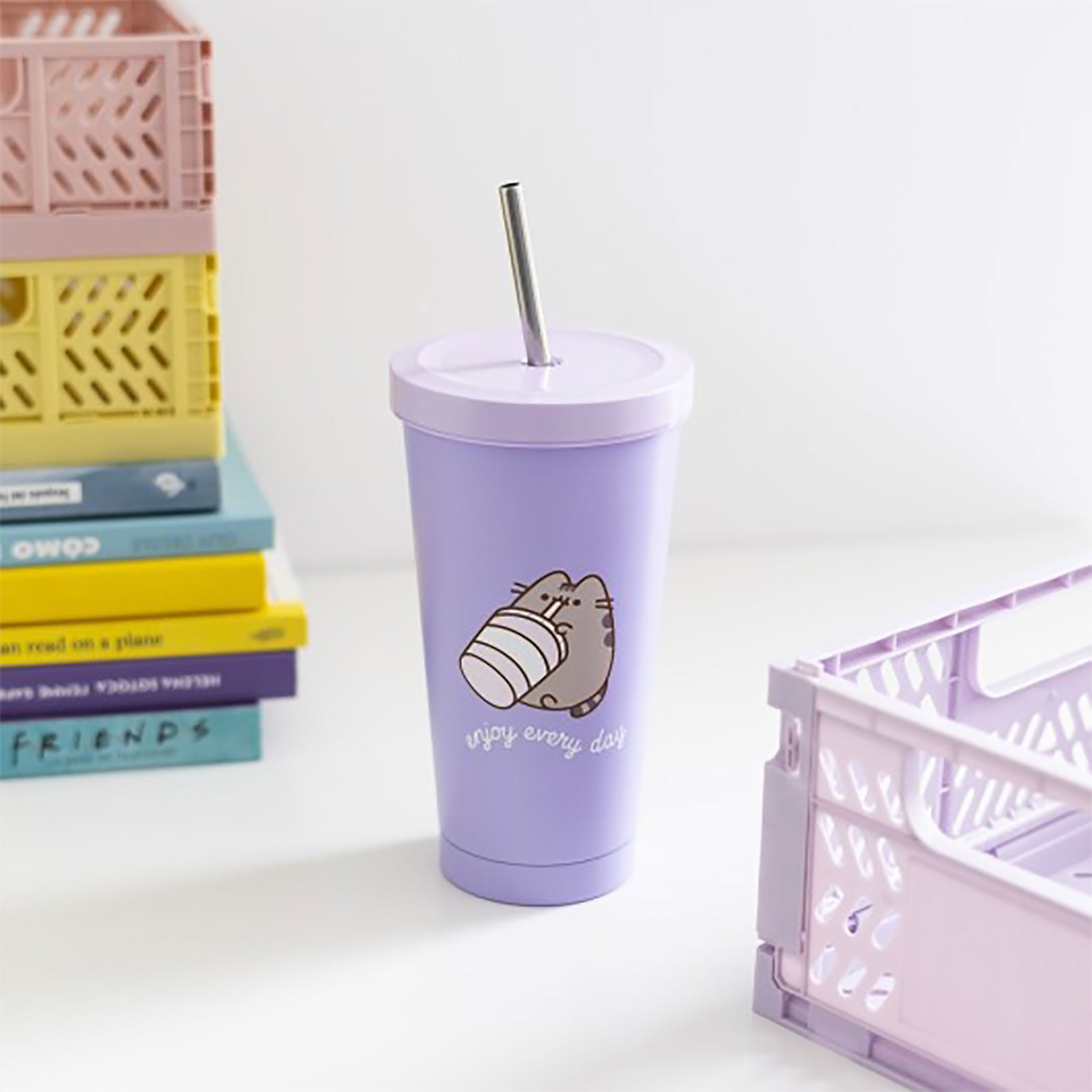 Imagen del producto Pusheen - Disfruta de cada día vaso con pajita