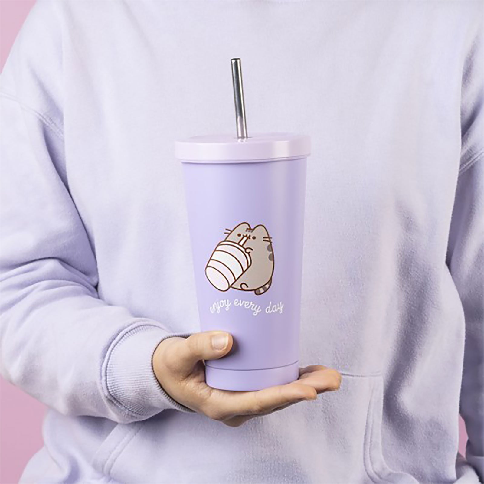 Imagen del producto Pusheen - Disfruta de cada día vaso con pajita