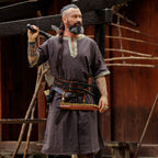 Imagen del producto Túnica medieval de manga corta con borde marrón