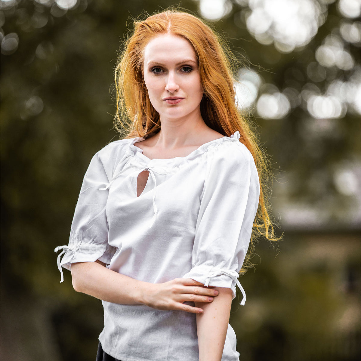 Imagen del producto Blusa medieval de manga corta Vera blanca