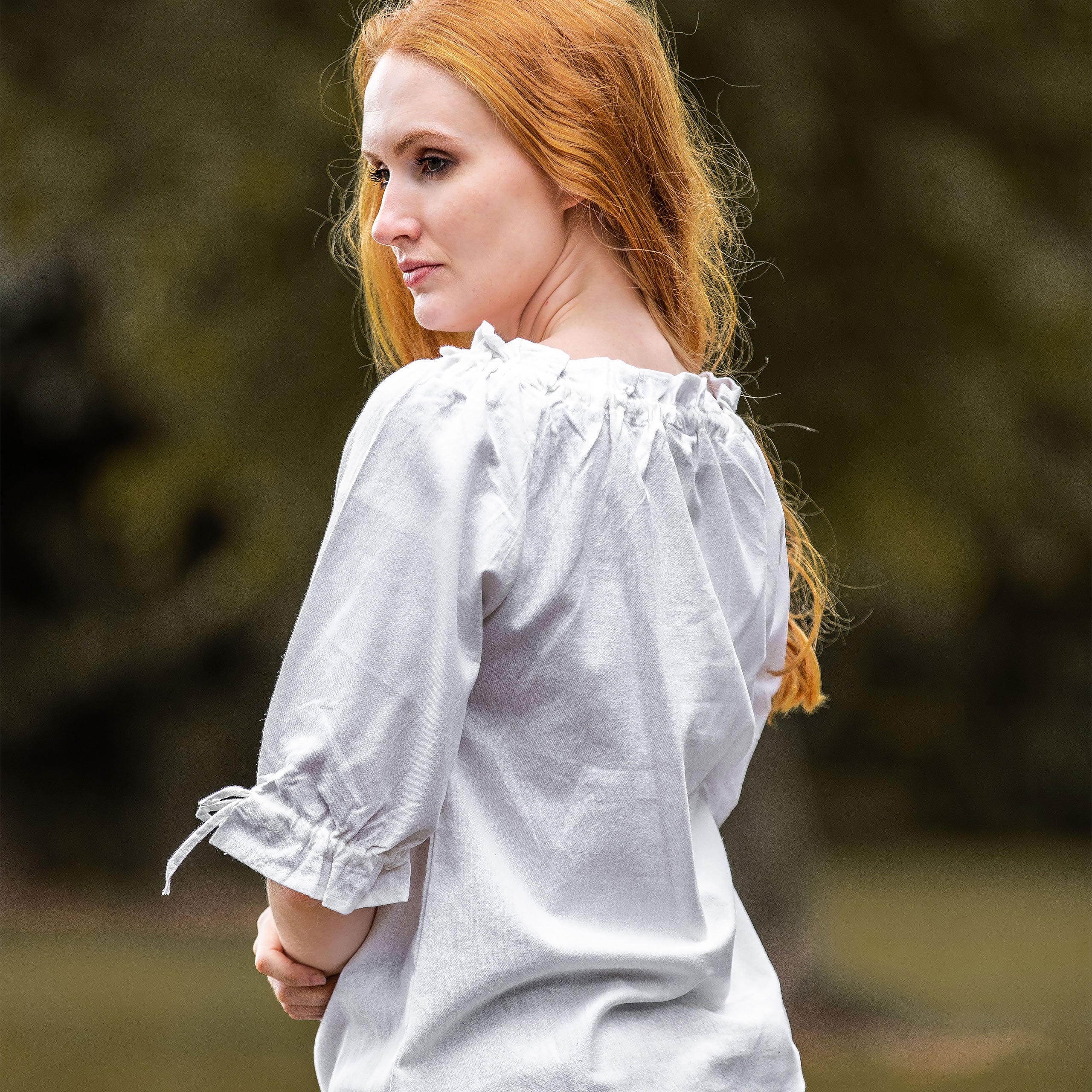 Imagen del producto Blusa medieval de manga corta Vera blanca