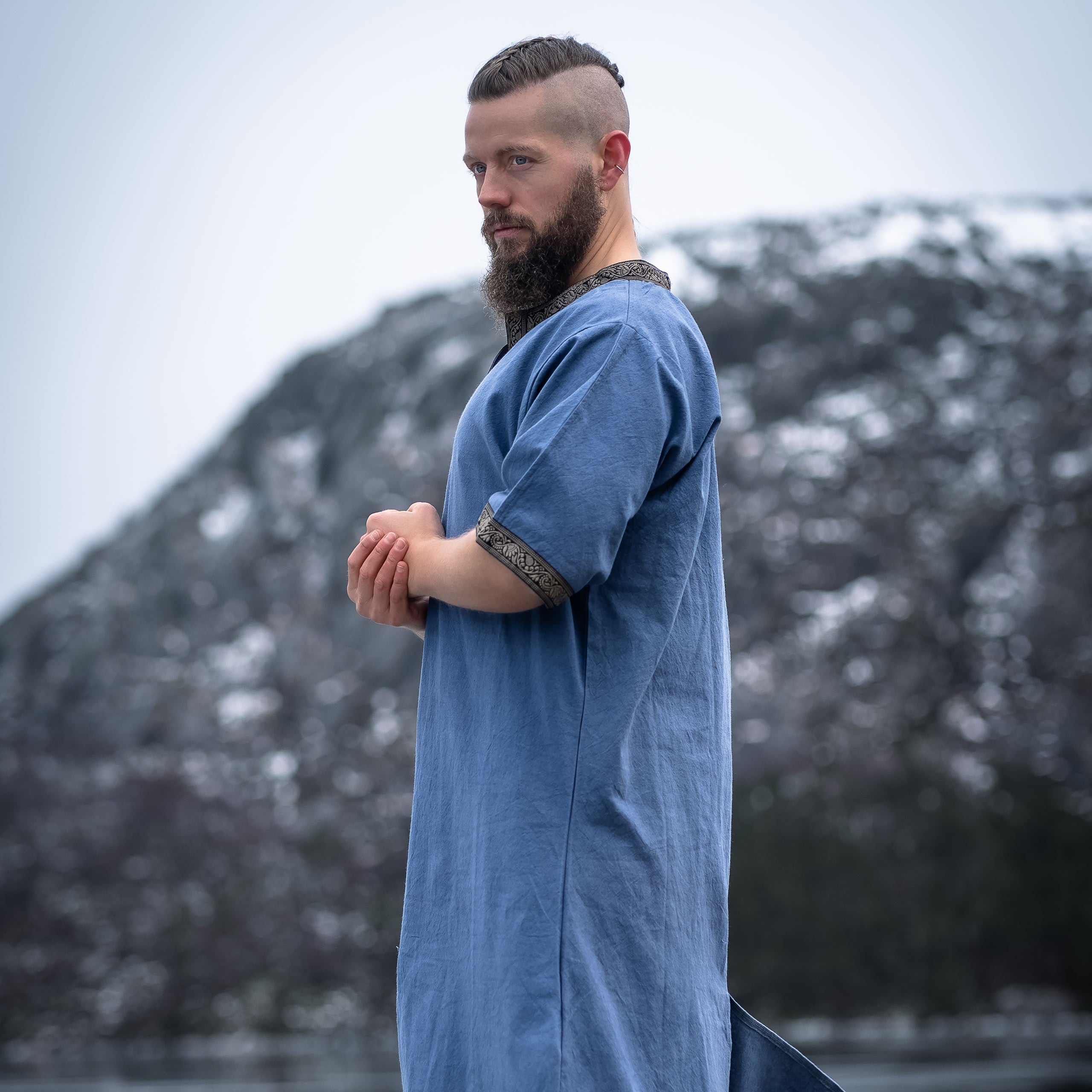 Product image Medieval Tunic Short Sleeve with Border Blue