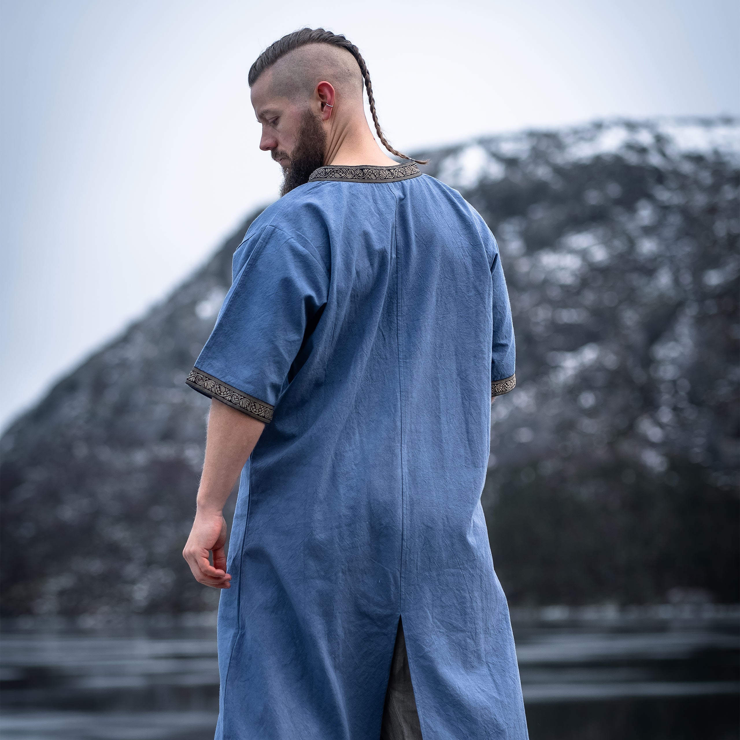 Product image Medieval Tunic Short Sleeve with Border Blue