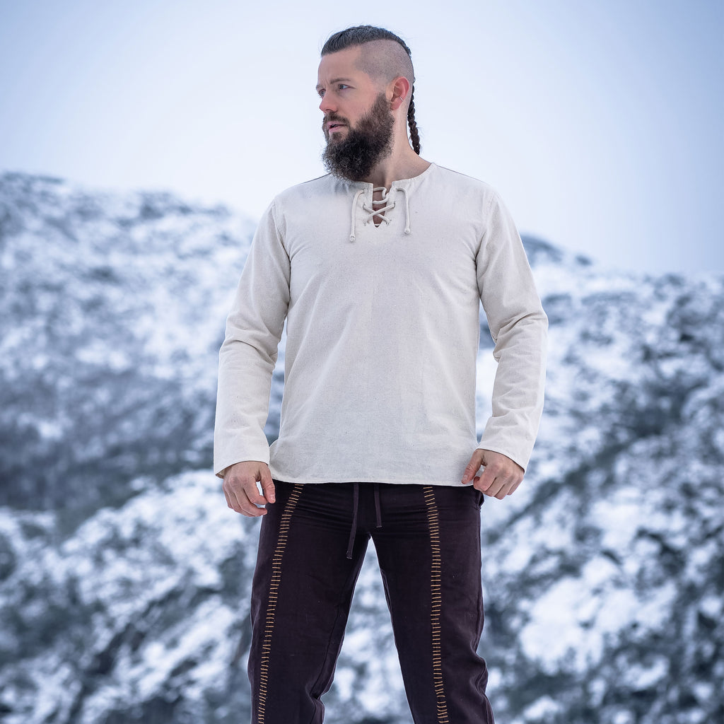 Imagen del producto Camisa medieval con cordones natural