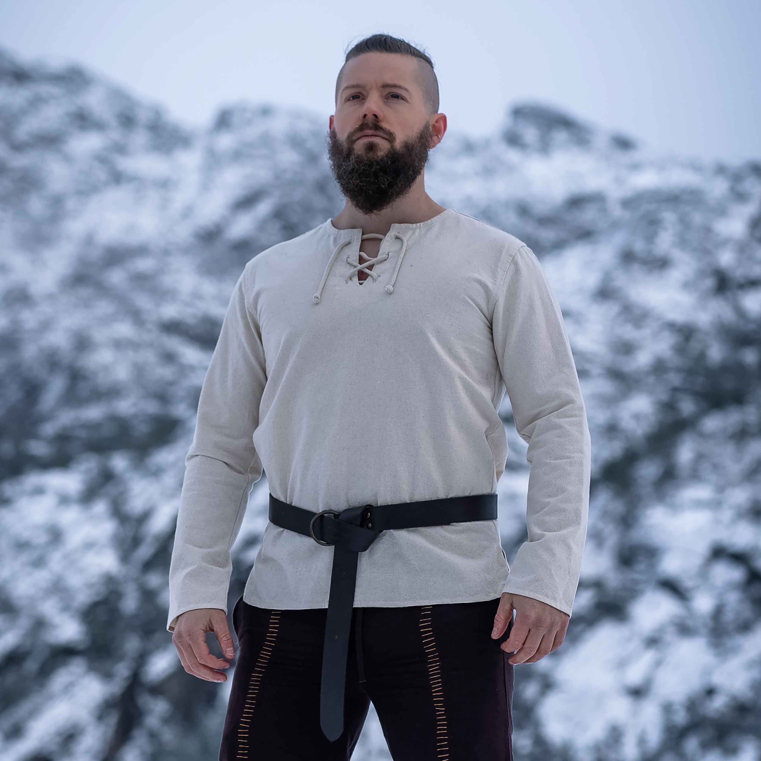 Imagen del producto Camisa medieval con cordones natural