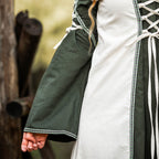 Imagen del producto Vestido medieval con cordones verde-natural