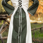 Imagen del producto Vestido medieval con cordones verde-natural