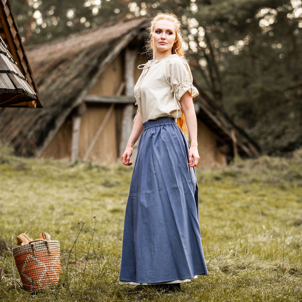 Imagen del producto Falda medieval de doble capa azul-beige