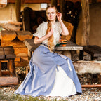 Imagen del producto Falda medieval de doble capa azul-beige