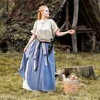 Imagen del producto Falda medieval de doble capa azul-beige