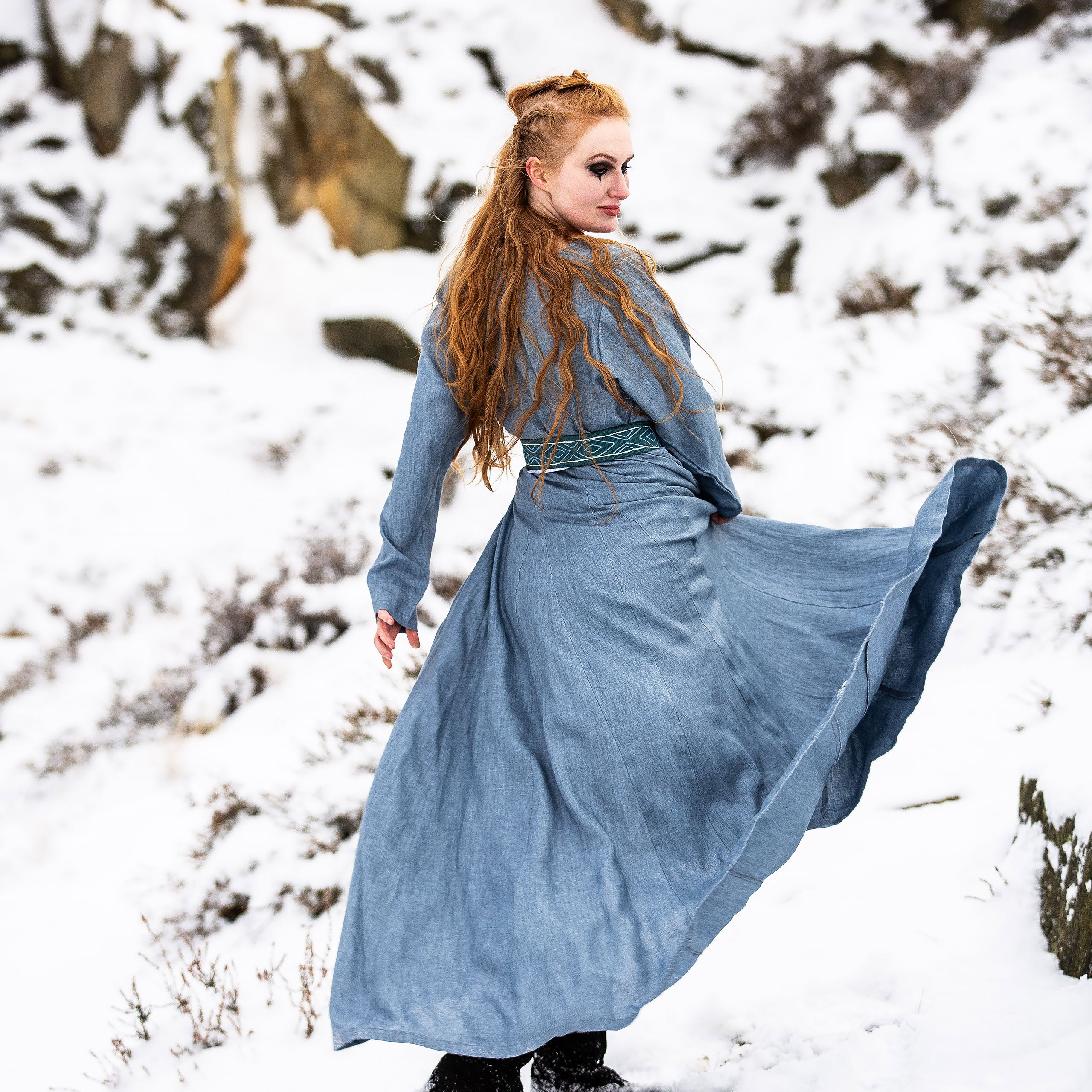 Imagen del producto Vestido medieval de lino azul