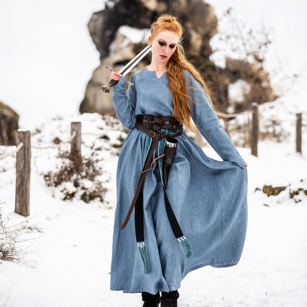 Imagen del producto Vestido medieval de lino azul