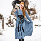 Imagen del producto Vestido medieval de lino azul