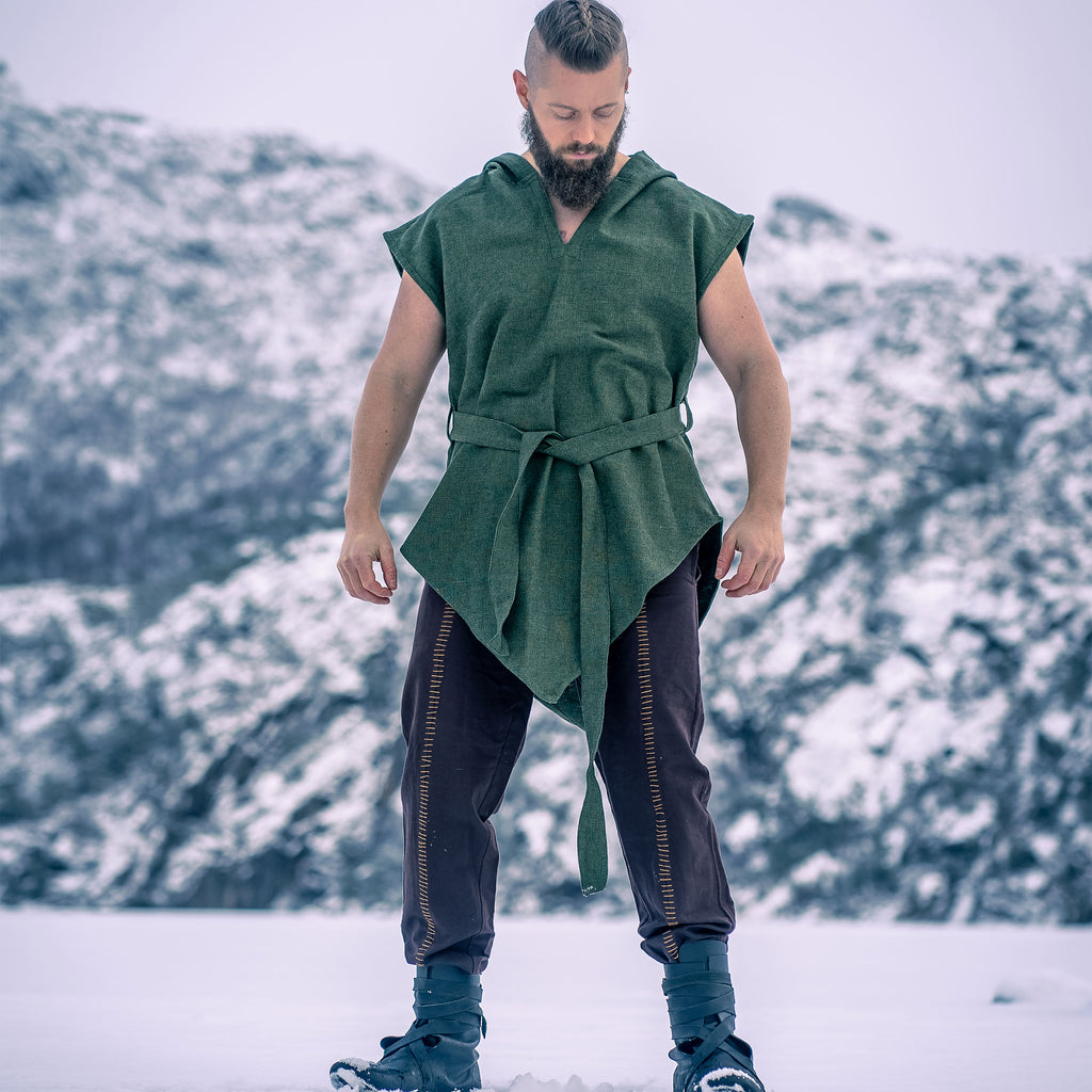 Imagen del producto Túnica Medieval de Manga Corta con Cinturón Verde